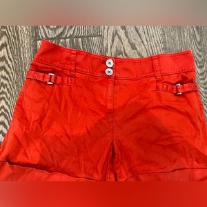 Orange shorts jeans with double buttons